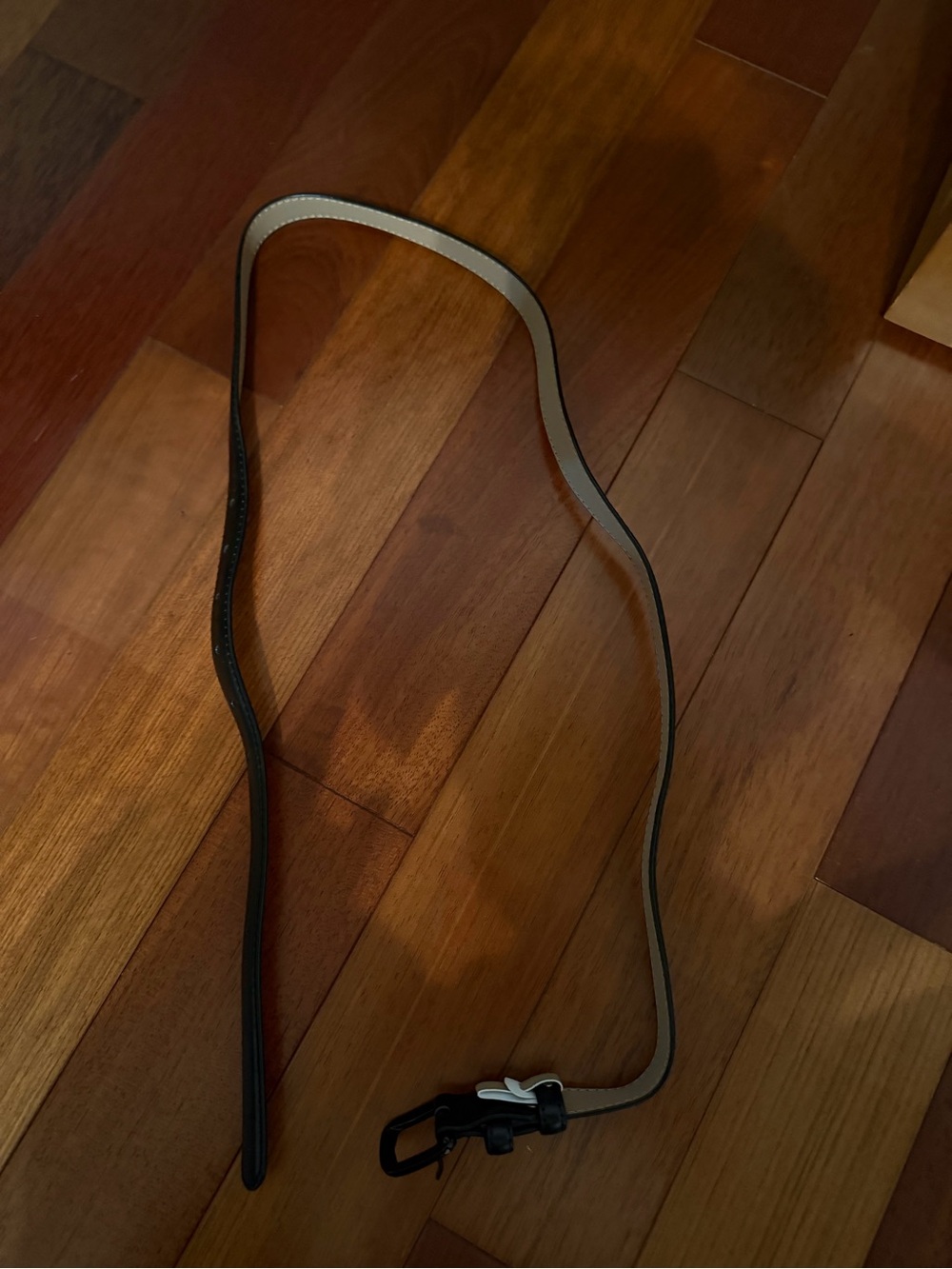 Slim Black Crossbody Strap with Silver Clip